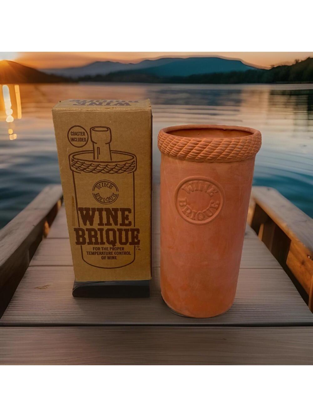 Wine Brique Terracotta Wine Bottle Cooler + Coaster Chilled Temperature Control